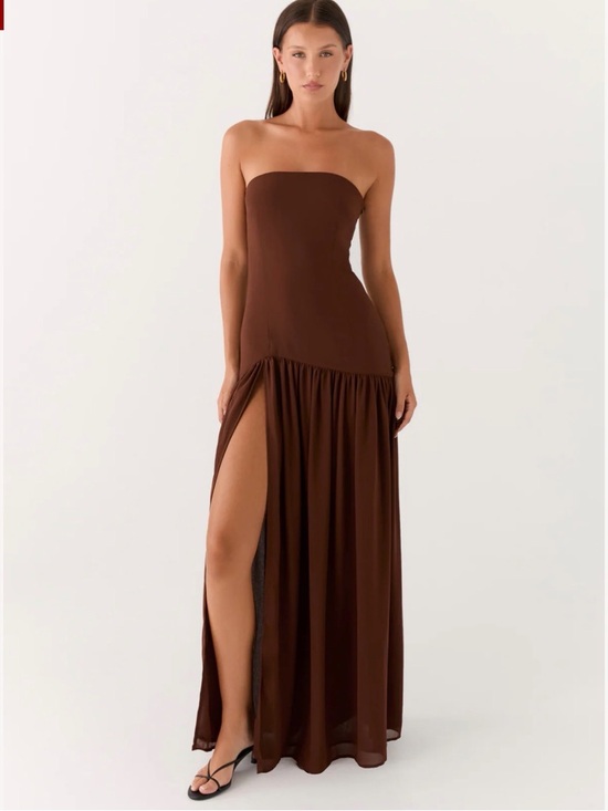 Peppermayo Dresses & Skirts - Peppermayo Brown Strapless Maxi Dress